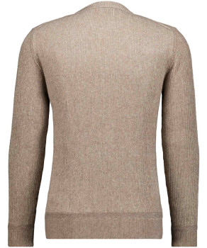 Strick-Pullover Rundhals Bicolour, Baumwolle/Kaschmir