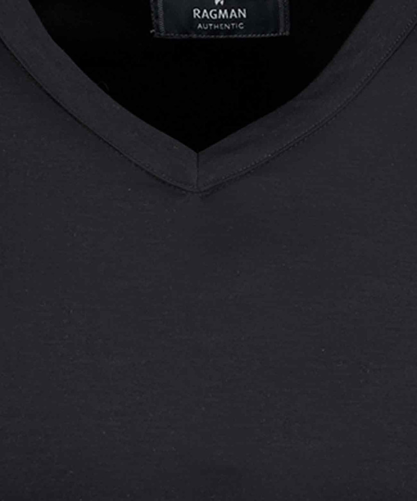 Mercirisiertes T-Shirt mit V-Ausschnitt