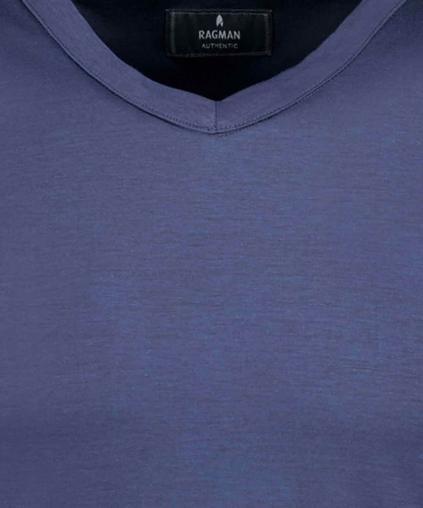 Mercerized T-shirt with V-neck