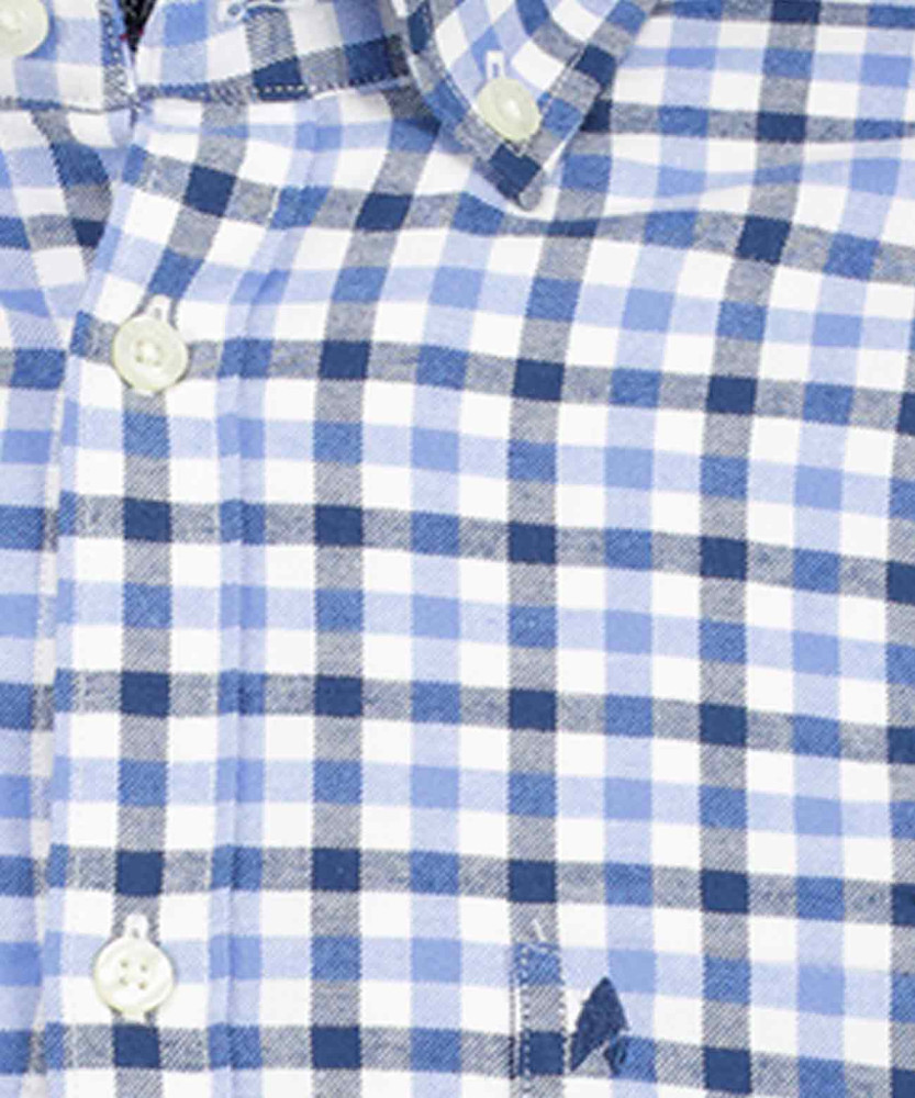 Check shirt with Button-down collar
