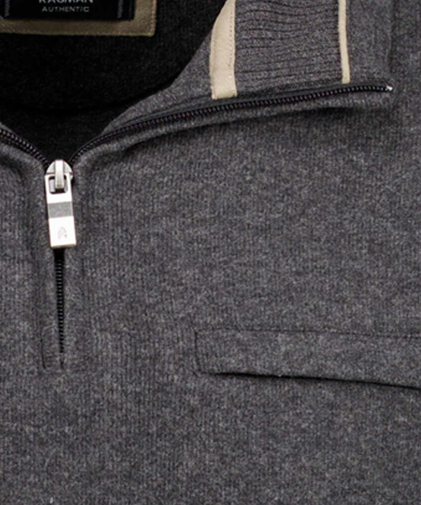 Sweatshirt mit Troyer-Kragen und Brusttasche