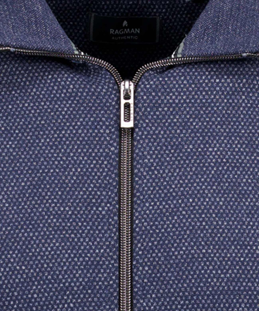 Sweat jacket with stand up collar
