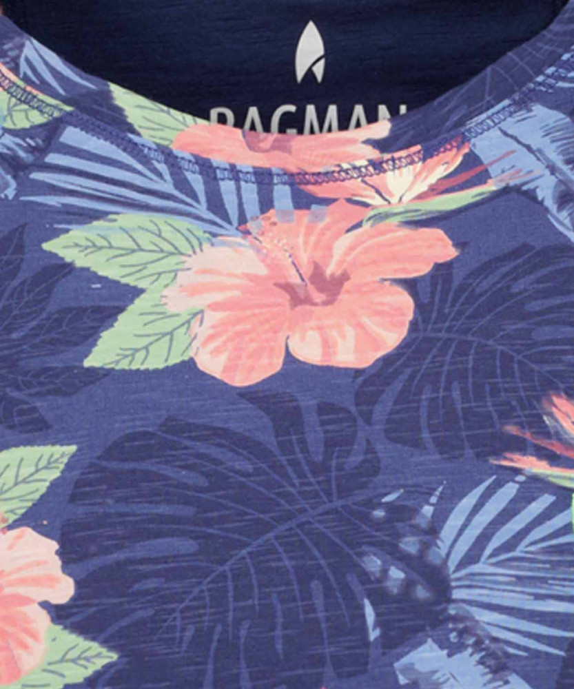 T-Shirt mit Alloverprint, Rundhals