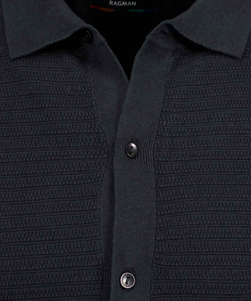 Cardigan with polo collar