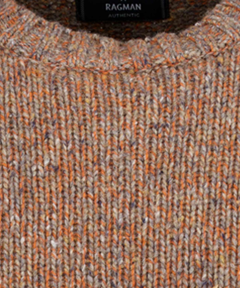 Knitted puller round neck, bicolour