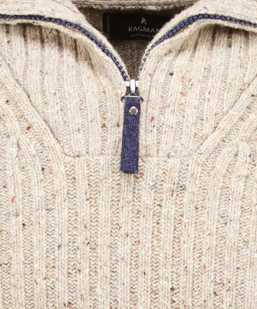 Strickpullover mit Troyer-Kragen