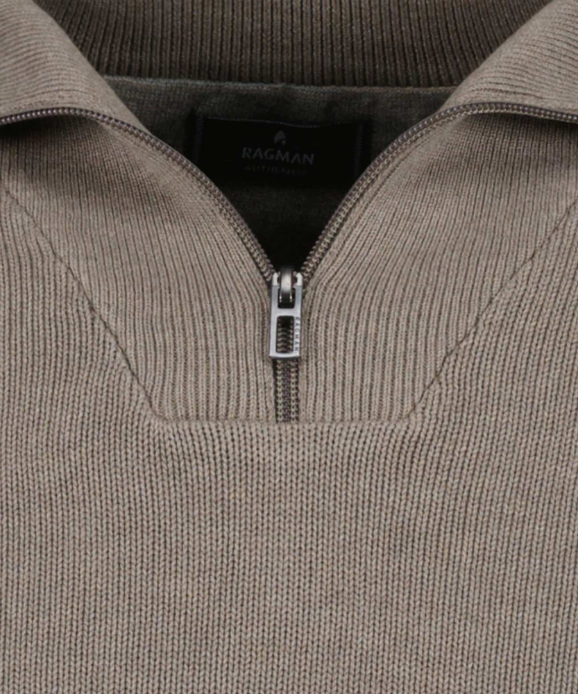 Strickpullover mit Troyer-Kragen, Extra lang