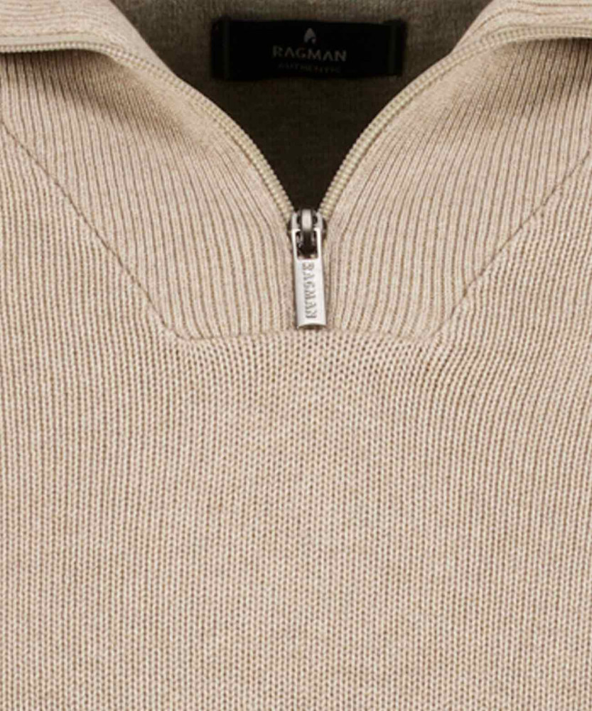 Strickpullover mit Troyer-Kragen, Extra lang