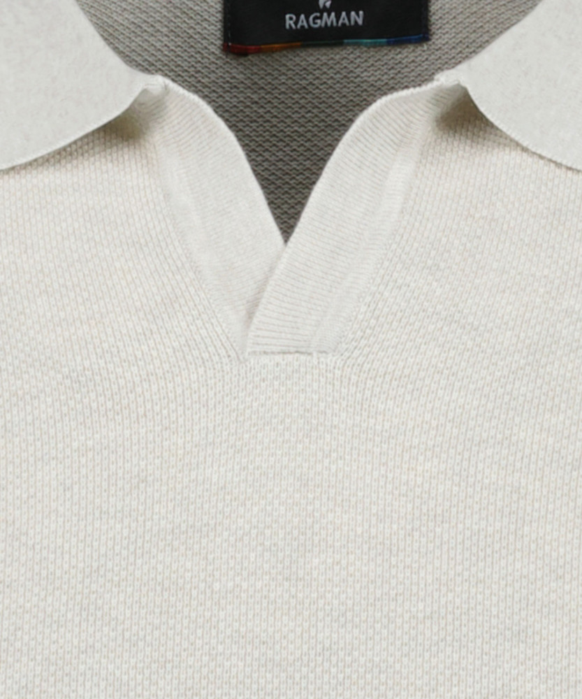 Strick-Pullover Kurzarm, Resortkragen