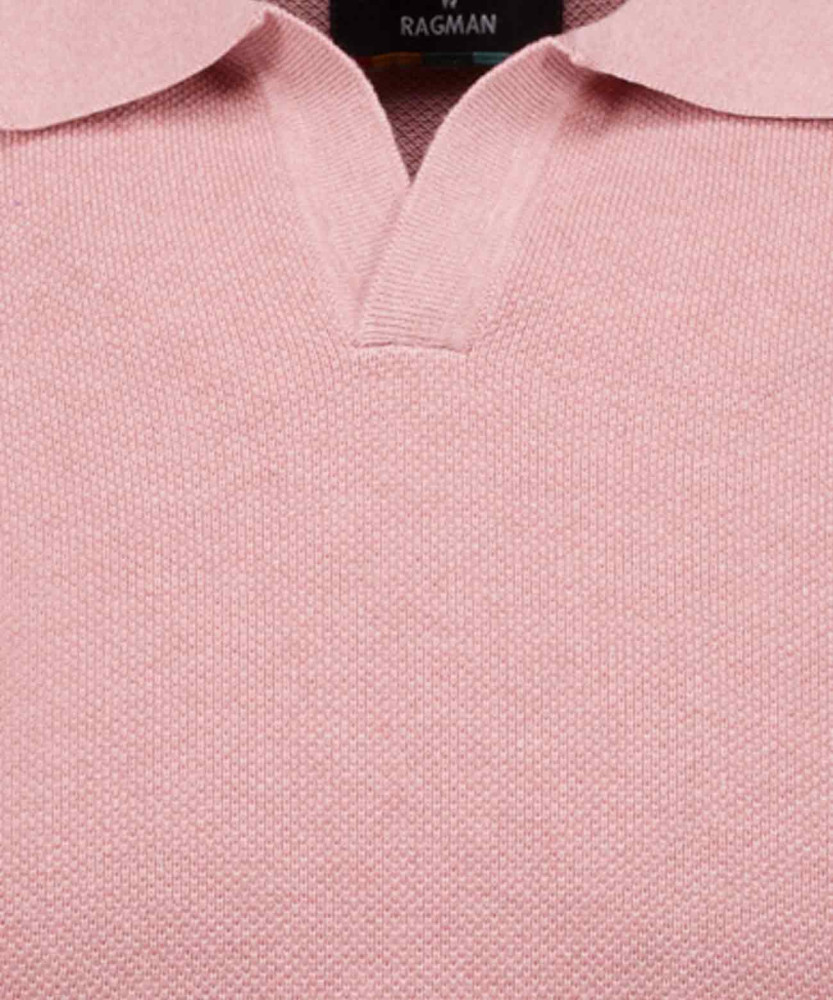 Strick-Pullover Kurzarm, Resortkragen