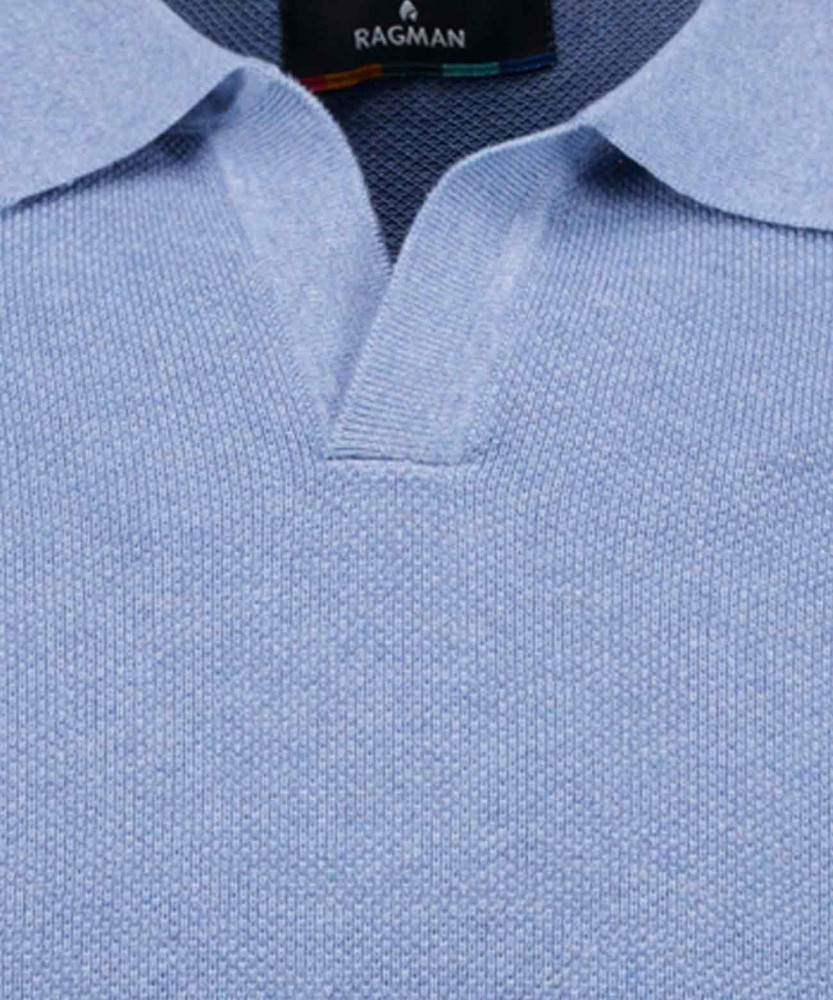 Strick-Pullover Kurzarm, Resortkragen