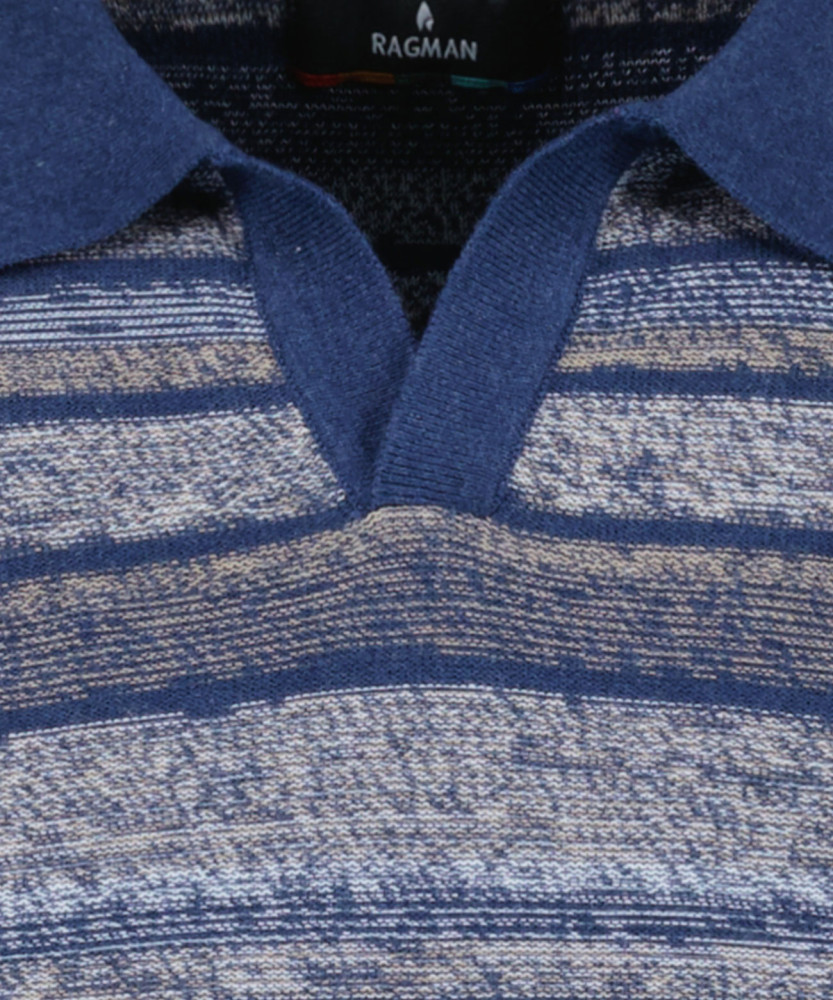 Strick-Pullover Kurzarm, Resortkragen