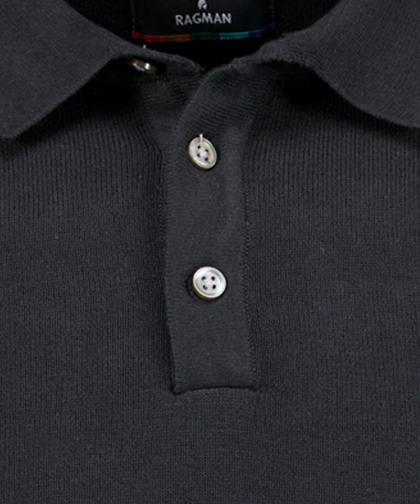 Knitted sweater short sleeve, polo collar
