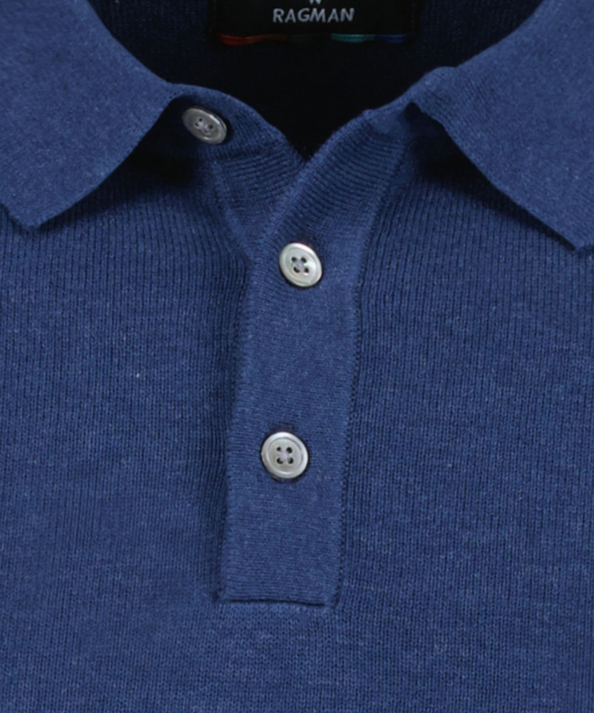Knitted sweater short sleeve, polo collar