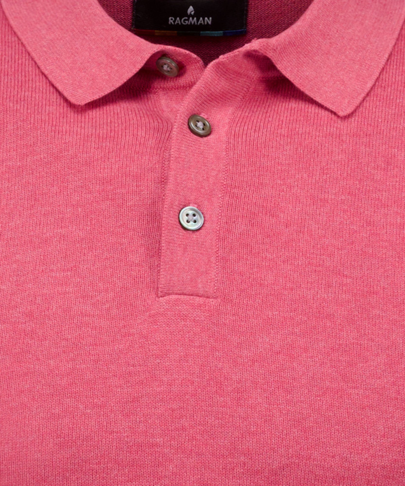 Knitted sweater short sleeve, polo collar