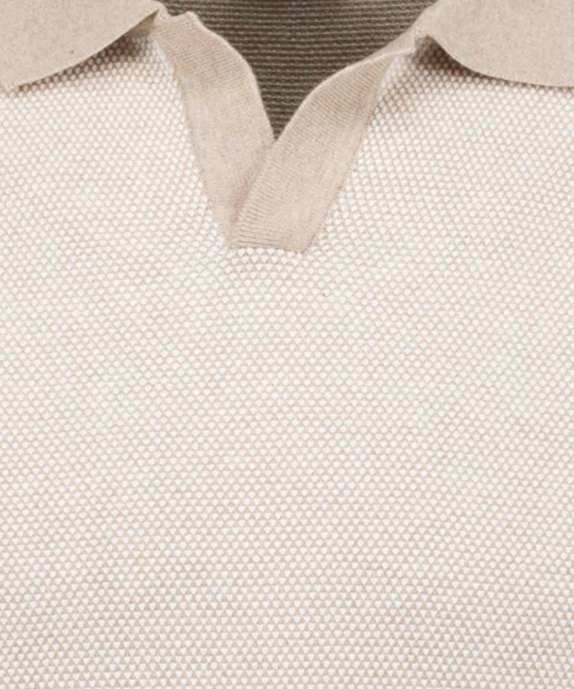 Strickpullover mit Resort-Kragen, kurzarm