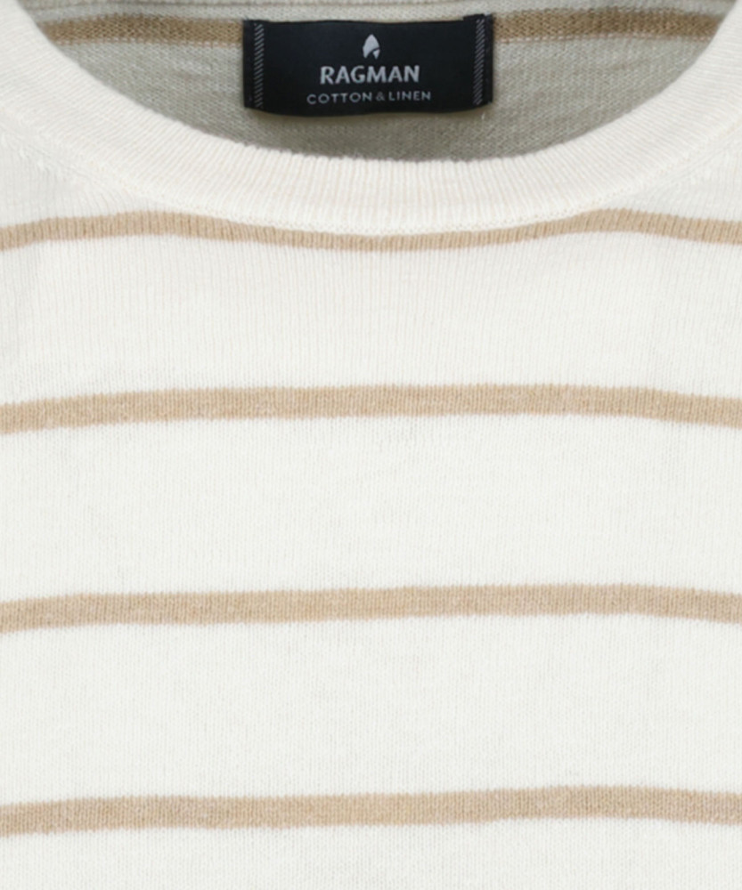 Strick-Pullover gestreift, Baumwolle/Leinen