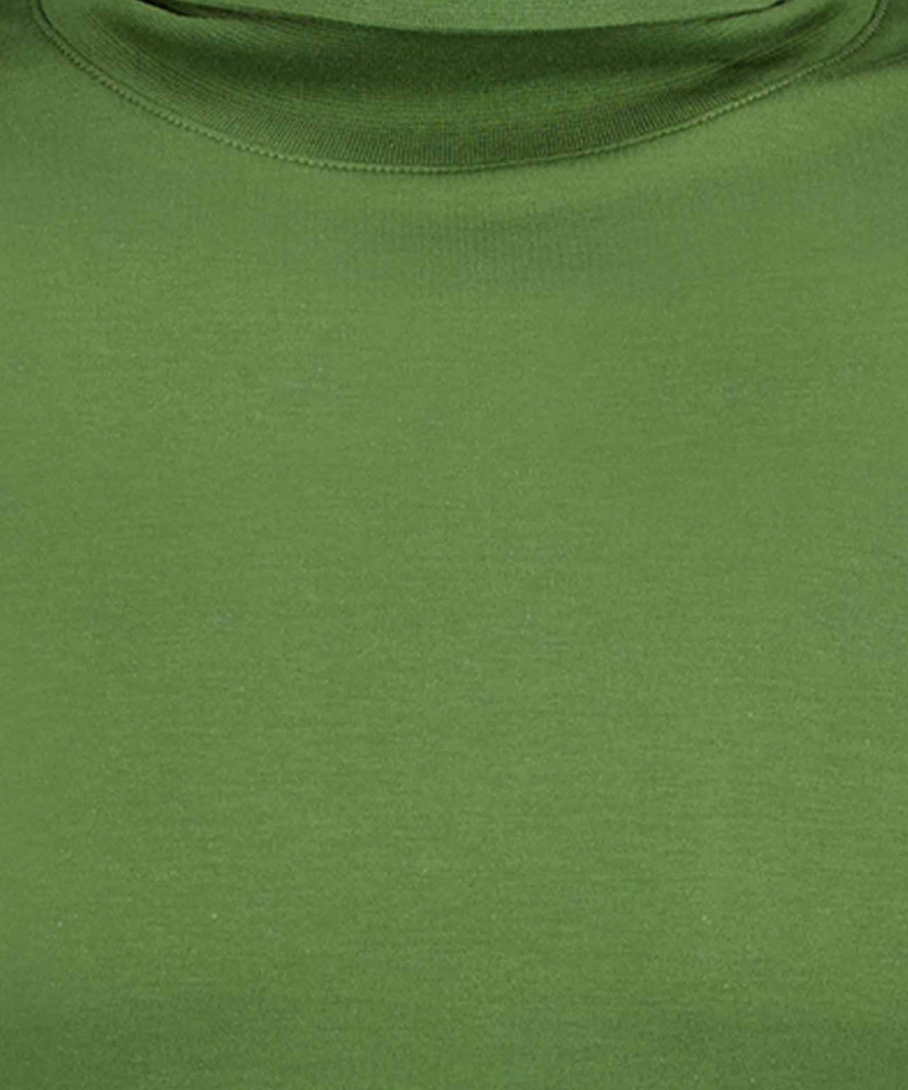 Turtle neck shirt with bottom rib