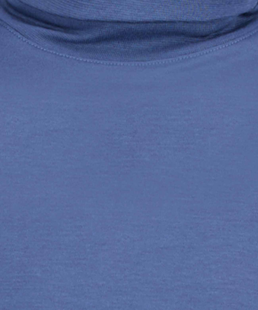 Turtle neck shirt with bottom rib