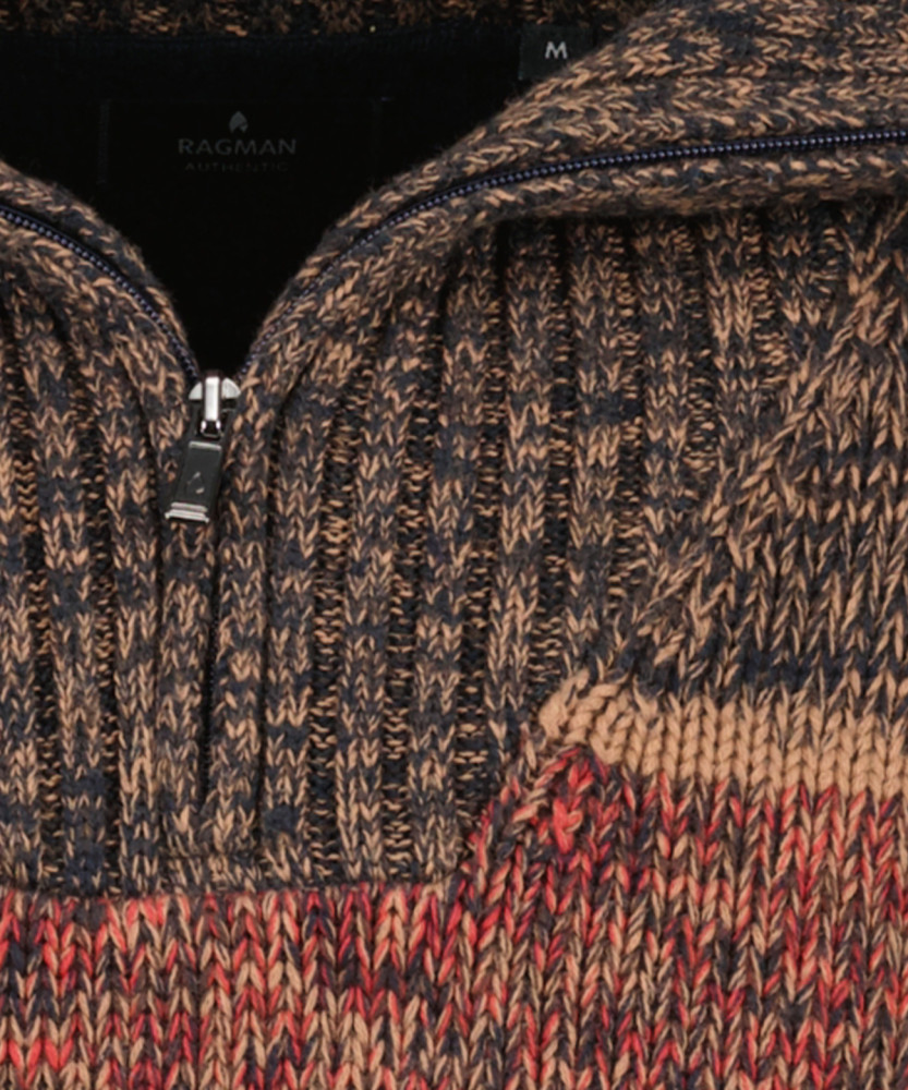 Troyer-Strickpullover gestreift | Ragman Herrenmode