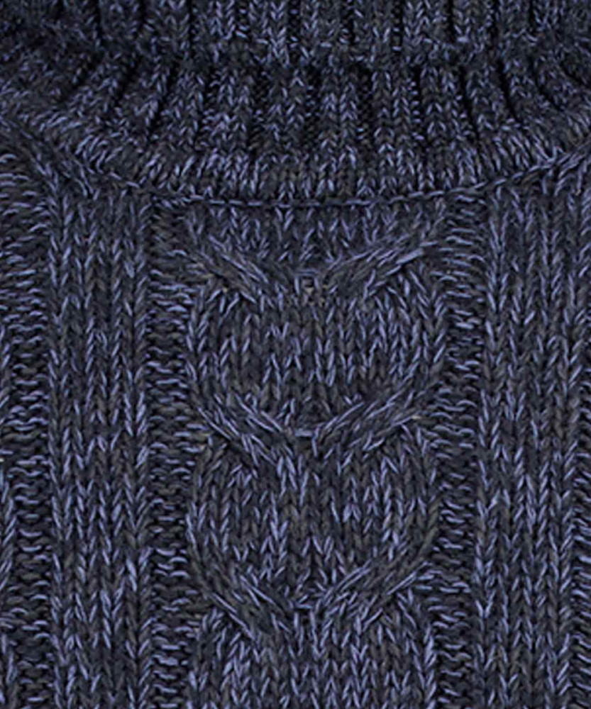 Knitted pullover with roll neck, cable knit