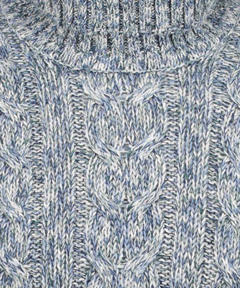 Strickpullover mit Rollkragen und Zopfmuster