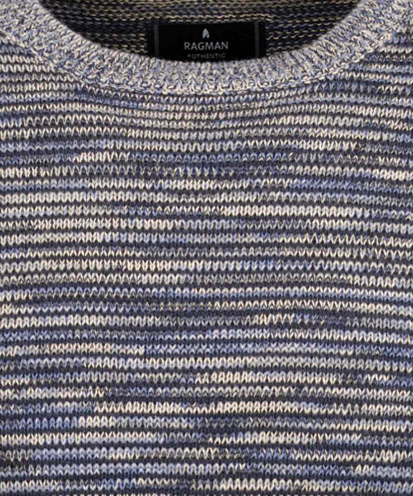 Strickpullover mit Rundhals, Tweed 