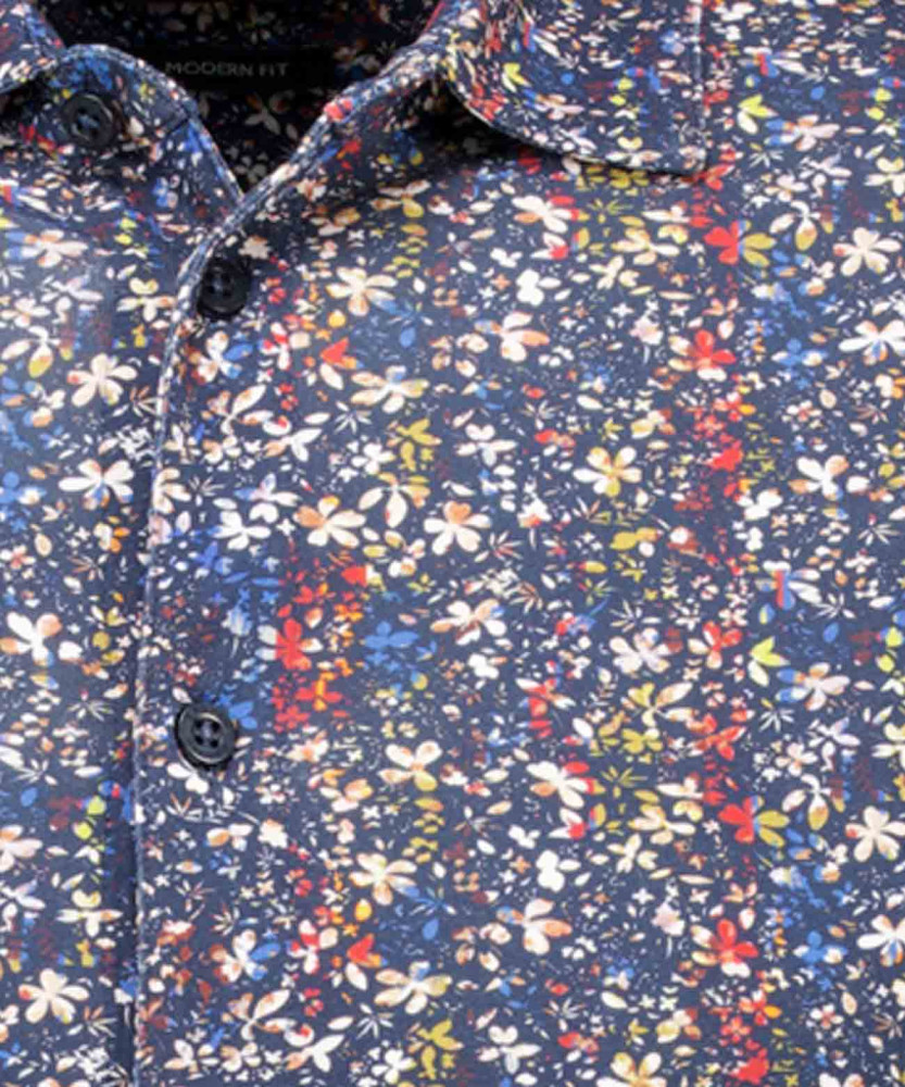 Jersey shirt with kent collar