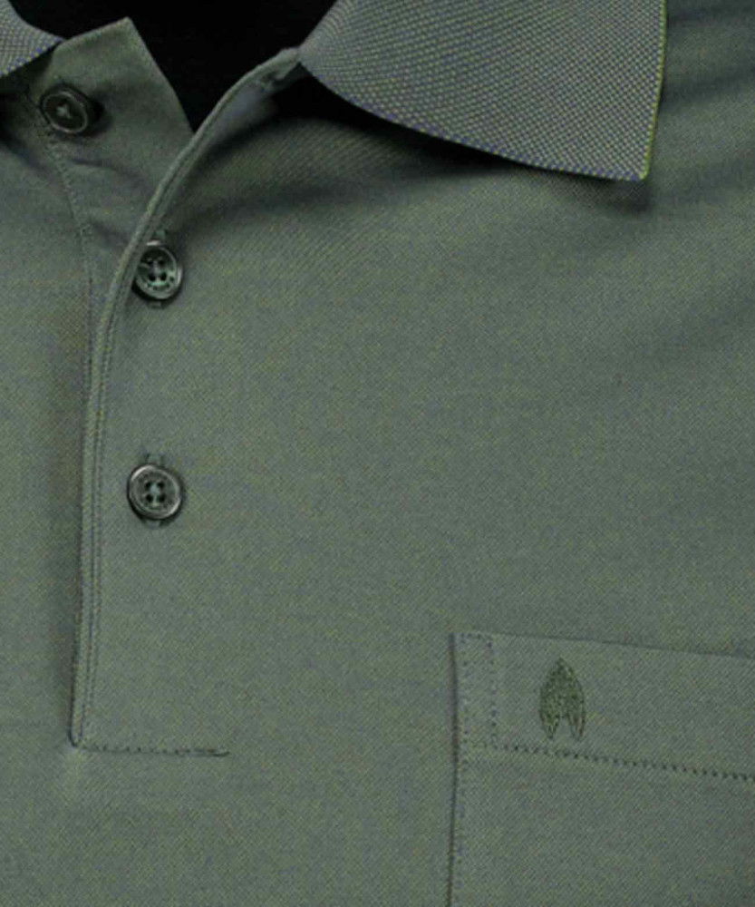 Poloshirt softknit with chest pocket, long sleeve