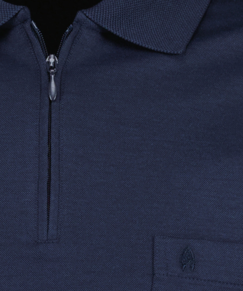 Softknit-Poloshirt Langarm mit Zip