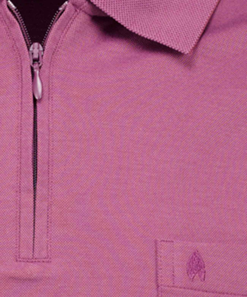 Softknit-Poloshirt mit Reissverschluss, Langarm