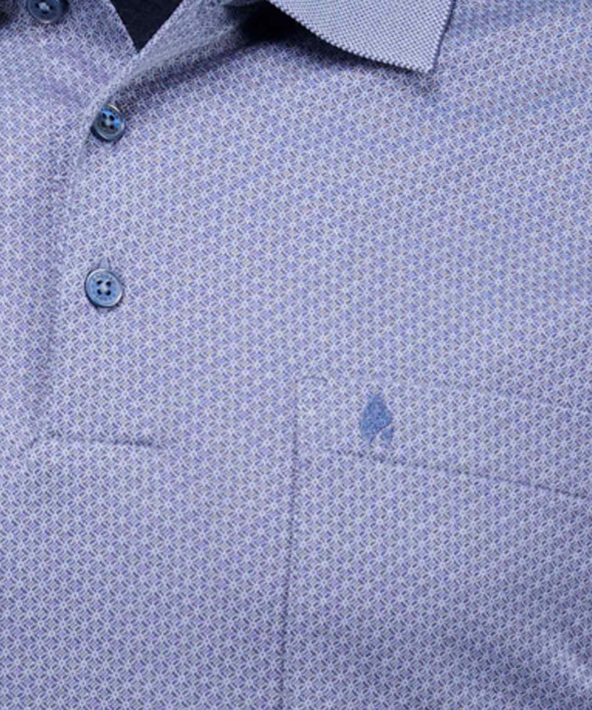 Softknit poloshirt Jacquard, long sleeve
