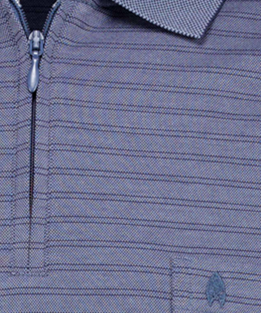 Softknit-Polo Fineliner mit Reissverschluss