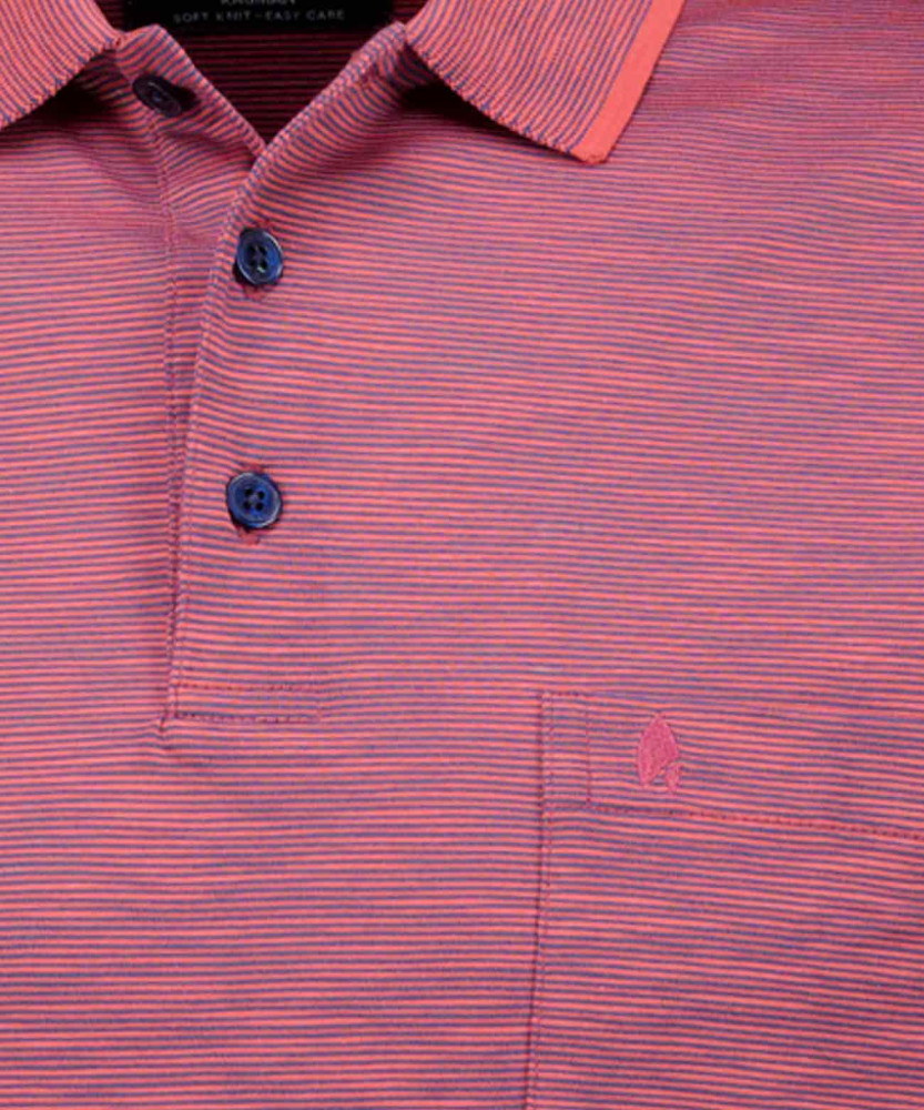Softknit-Polo gestreift, Flammdesign