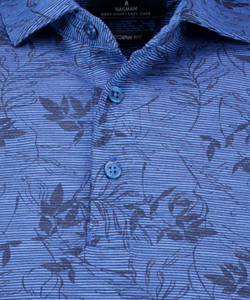 Softknitpolo gestreift, mit Print