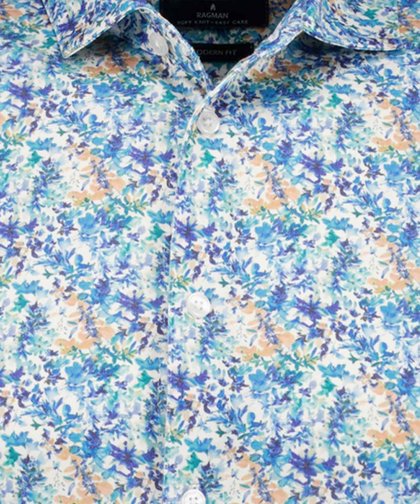 Softknit-Hemd mit Print, kurzarm