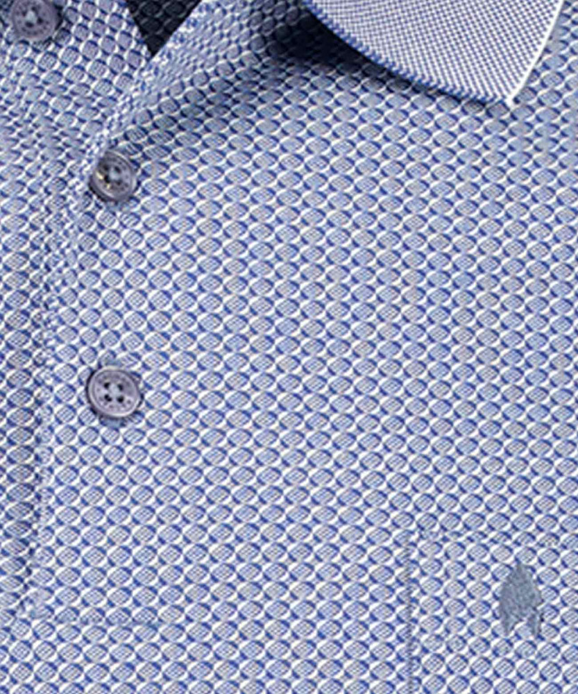 Softknit poloshirt jacquard, Langarm