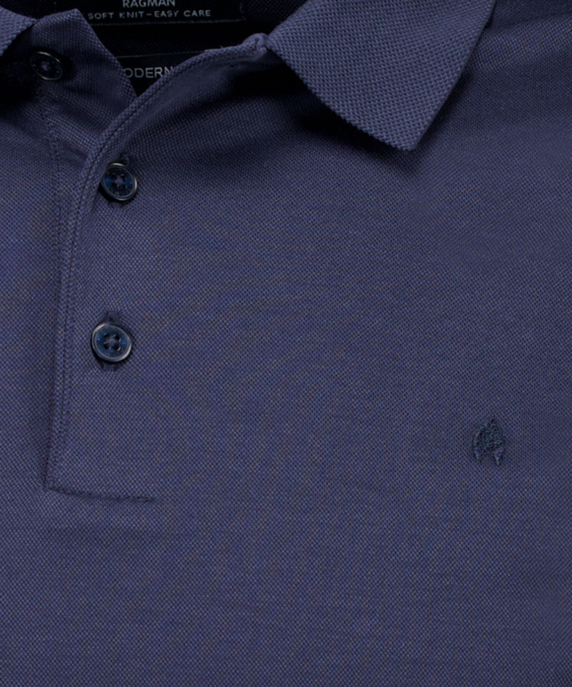 Softknit-Poloshirt modern fit, long sleeve