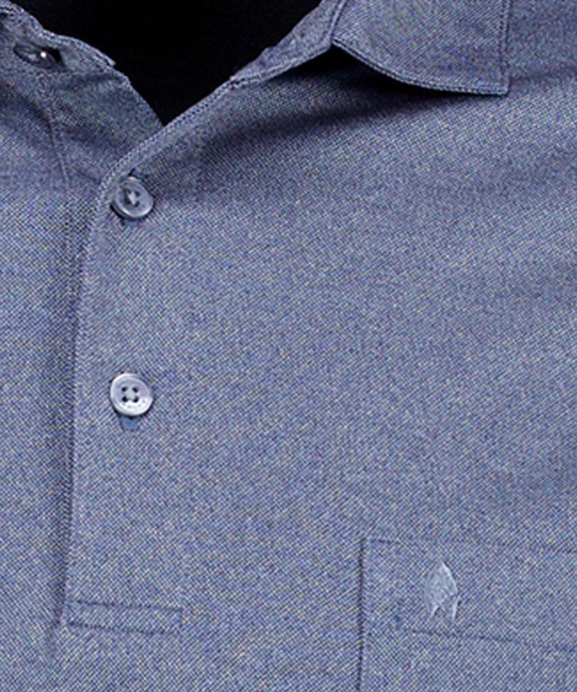 Softknit poloshirt solid, long sleeve
