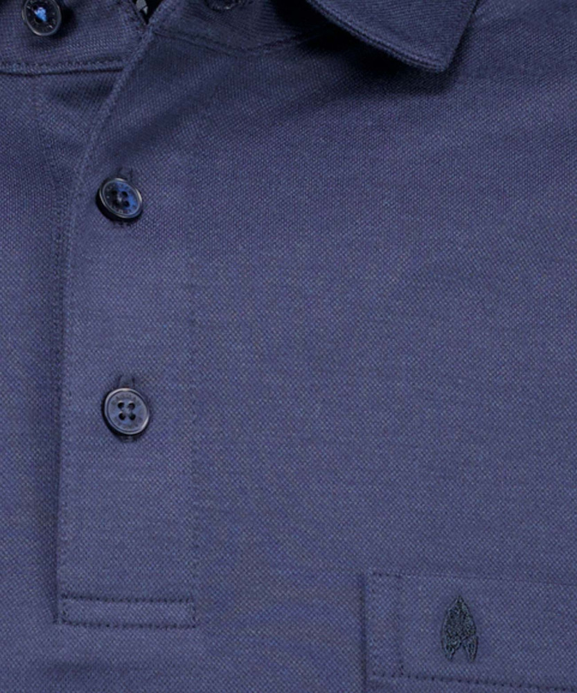 Softknit polo with Kent collar, velvet touch
