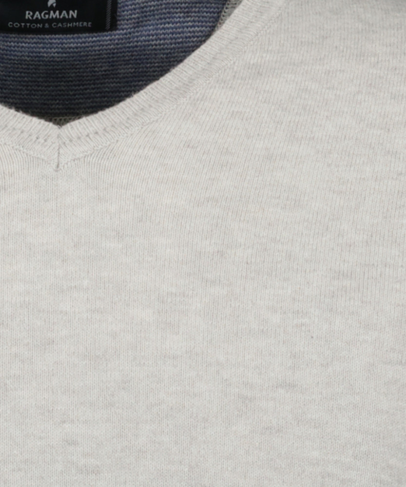 Knitted pullover with V neck, cotton/cashmere