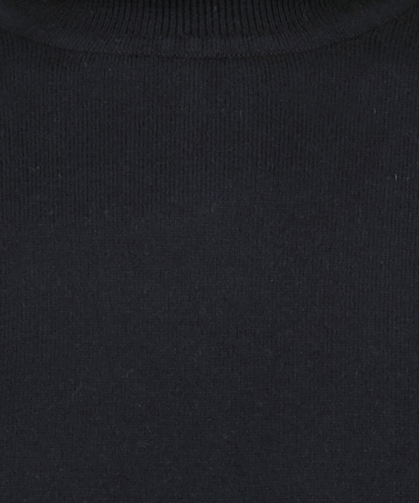 Knitted pullover with roll neck, cotton/cashmere