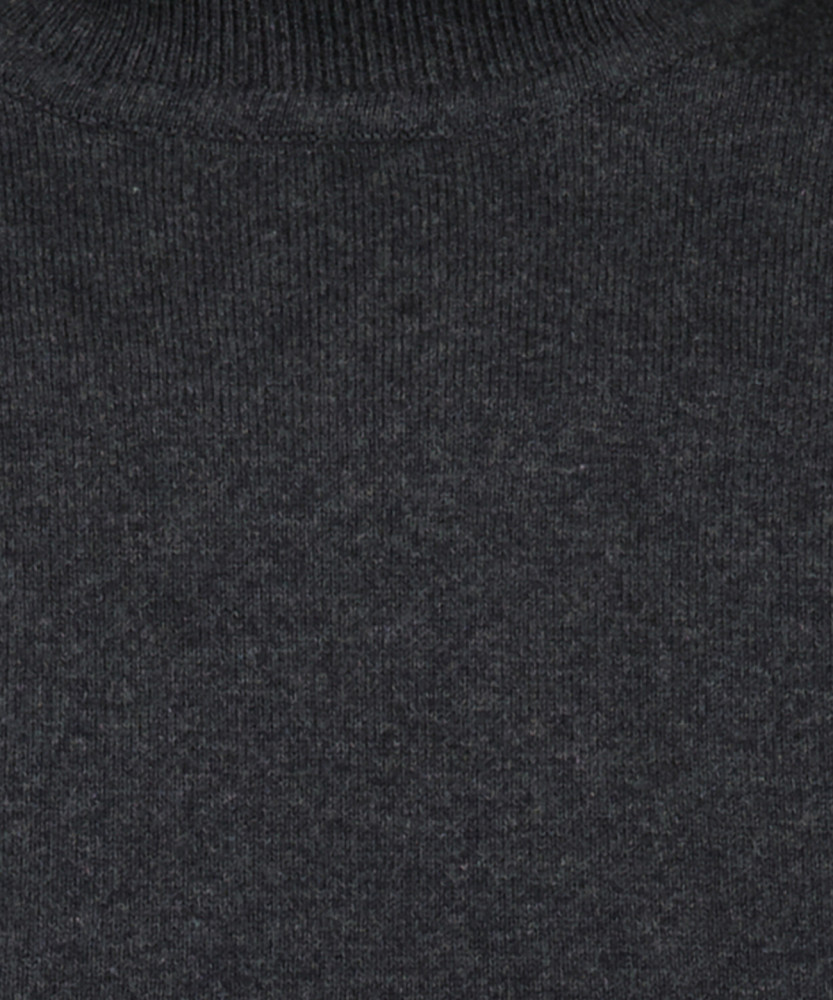 Knitted pullover with roll neck, cotton/cashmere