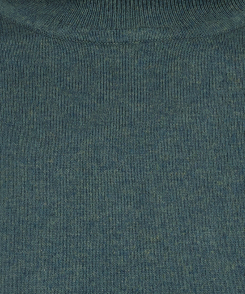 Knitted pullover with roll neck, cotton/cashmere