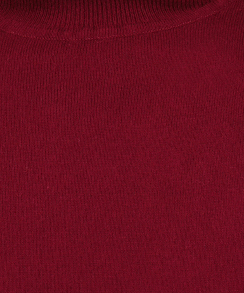 Knitted pullover with roll neck, cotton/cashmere