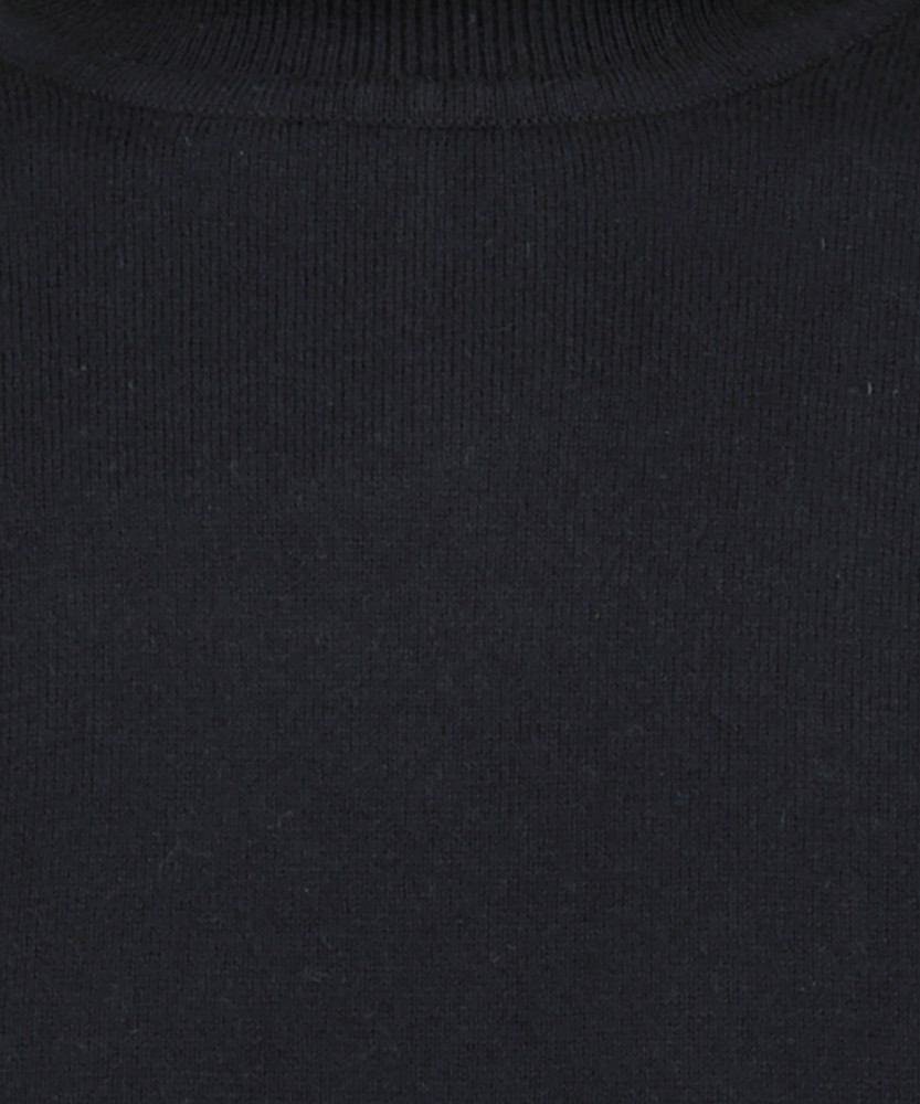 Knitted pullover with roll neck, cotton/cashmere, extra long