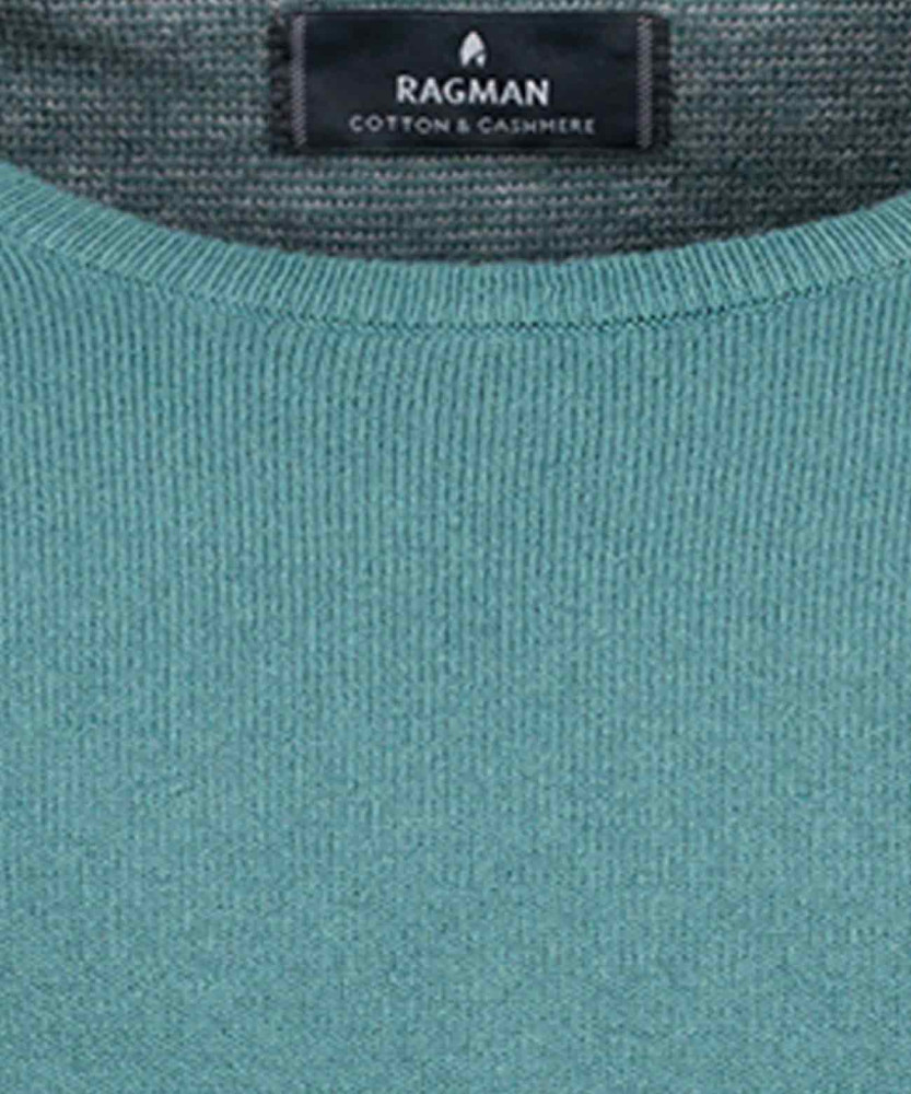 Knitted pullover with round neck, cotton/cashmere