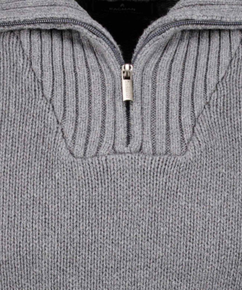 Strickpullover Troyer-Kragen, Baumwolle/Kaschmir