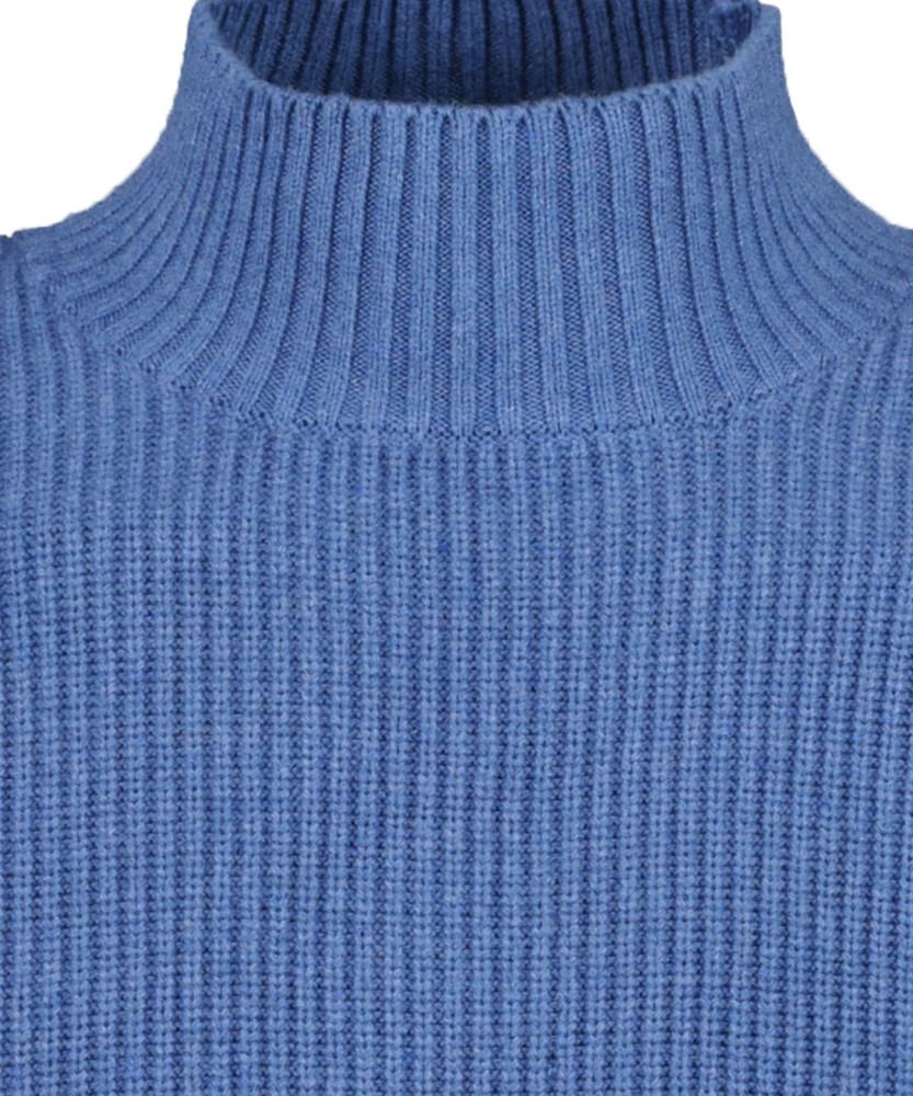 Rib knitted sweater, cotton/cashmere
