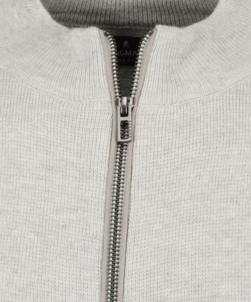 Cardigan with stand up collar, cotton/cashmere